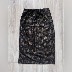 (NEW) Bobeau Blue and Black Sequin Midi Pencil Skirt, XS